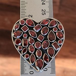 Nicky Butler 925 Sterling Silver Mozambique Garnet Heart PENDANT Vintage NB ❤️
